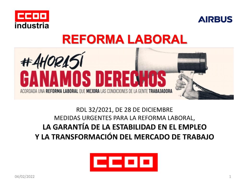 Presentacioìn Ccoo Airbus Reforma Laboral 31122021 1