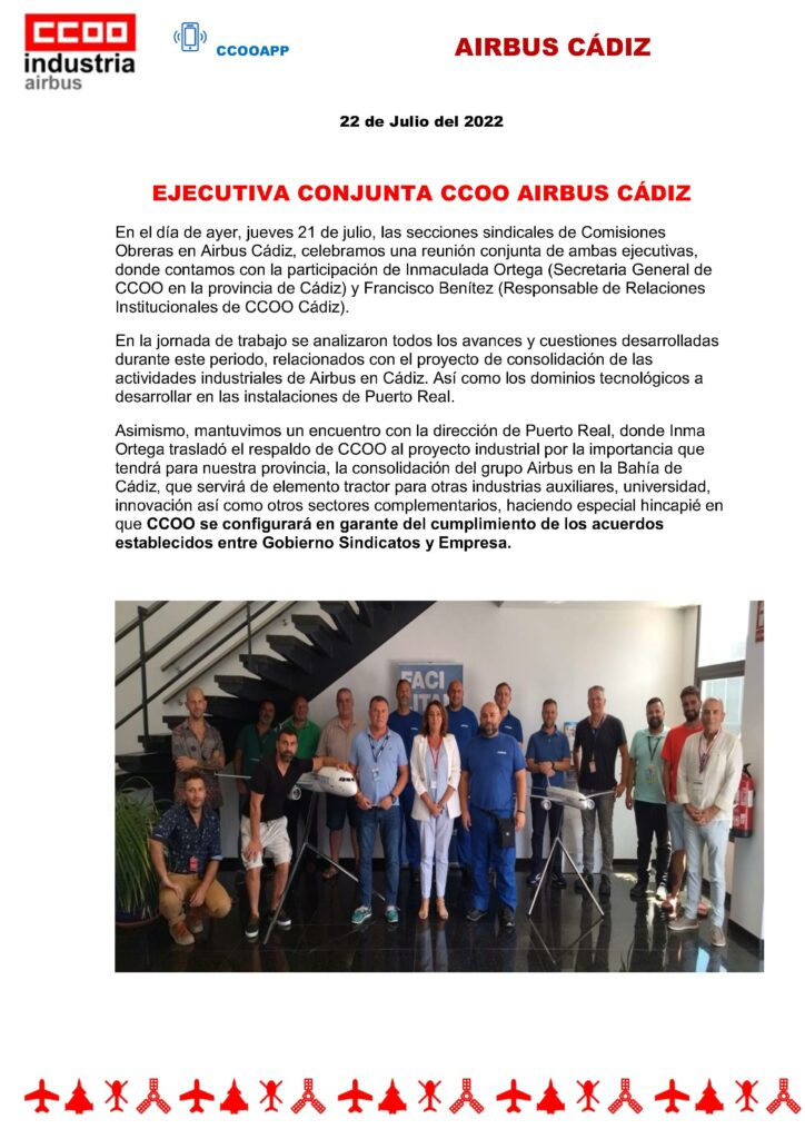 Ejecutiva Ccoo Airbus CÁdiz