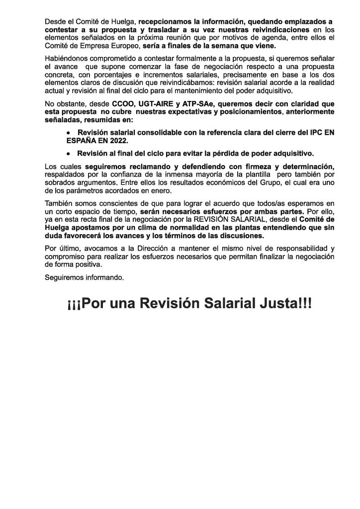 1 Correo De Airbus Reunión Comité De Huelga Con La Dirección (22 Febrero 2023) 2