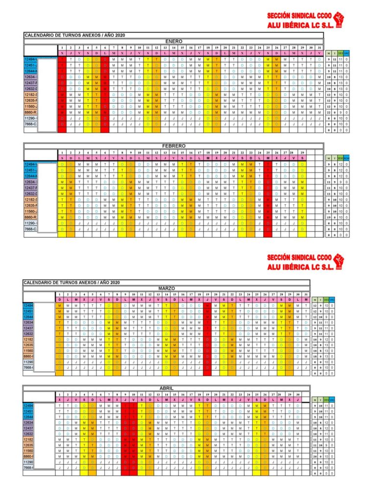 Calendario Anexos Alu Iberica 8823