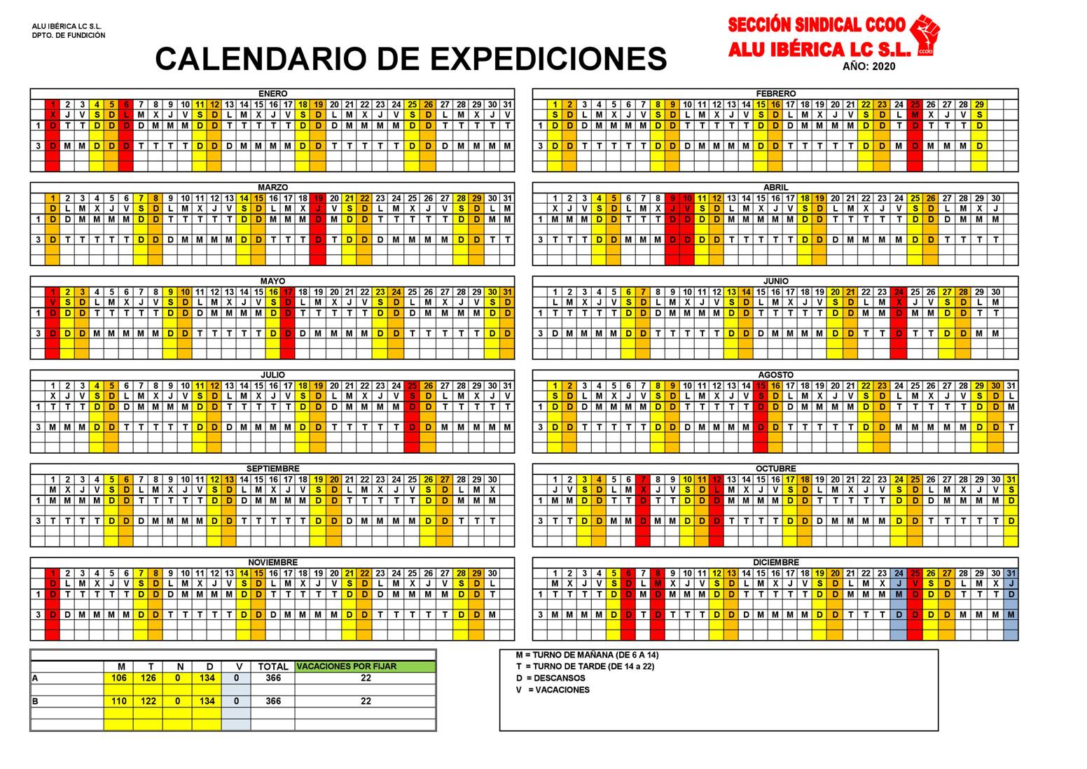 Calendarios Laborales 2020 Alu Iberica 7432