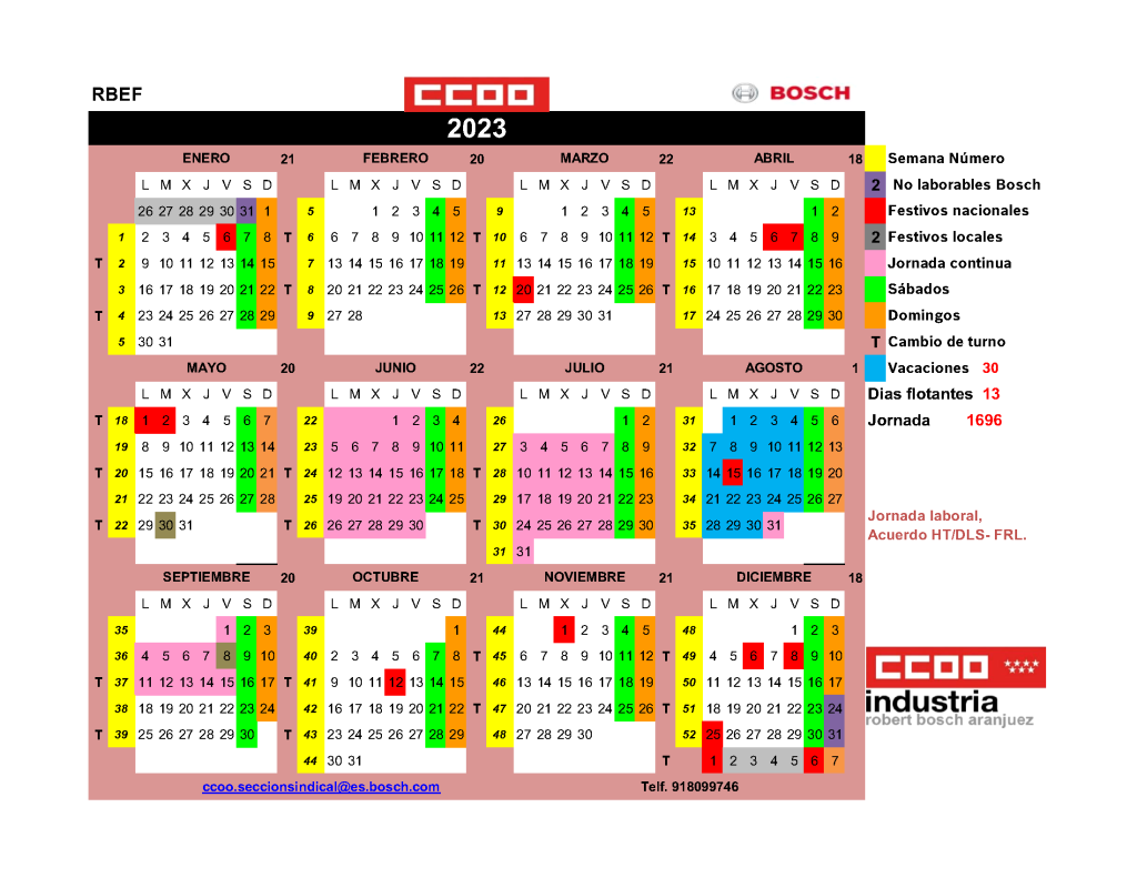 Calendarios RBEF Bosch