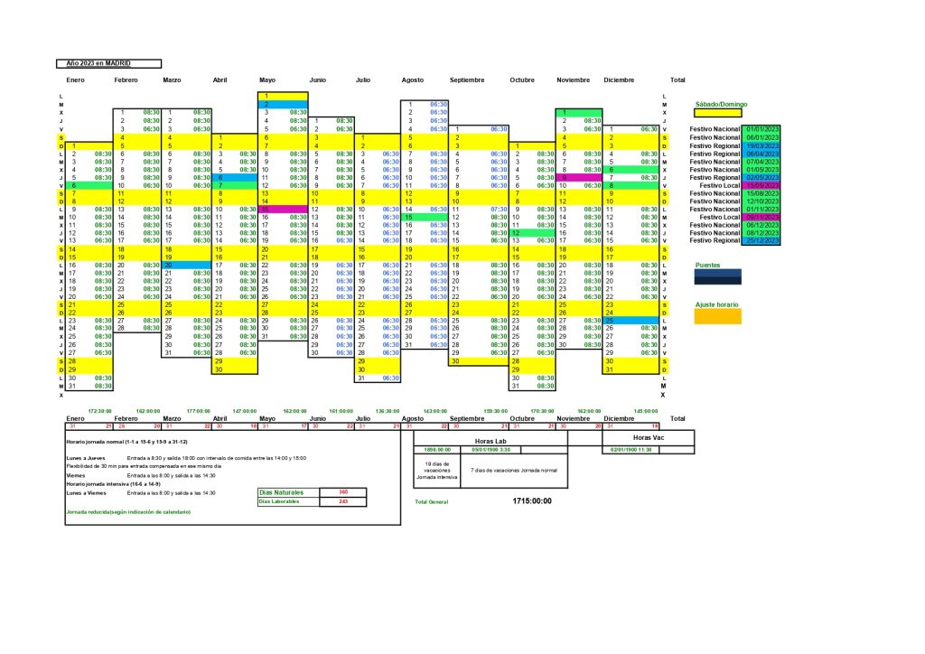 Calendario 2023 Ccoo Security Systems