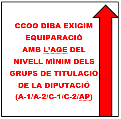 CCOO DEMANEM PUJAR NIVELL MÍNIM DELS GRUPS A1, A2 i AP