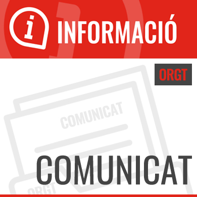 COMUNICAT PROCÉS D’ESTABILITZACIÓ ORGT