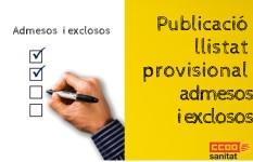 Publicació llistats provisionals persones admeses i excloses procés estabilitazació