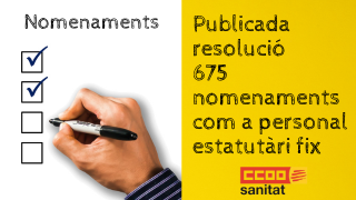 Publicació resolució 675 nomenaments com a personal estatutari fix