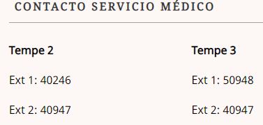 Contactos Servicio Medico