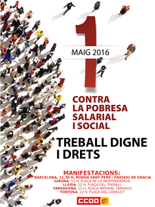 Cartell 1 Maig 2016 Manifestacions